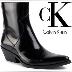 Women’s‎ CALVIN KLEIN - Arianna black leather bootie size 8